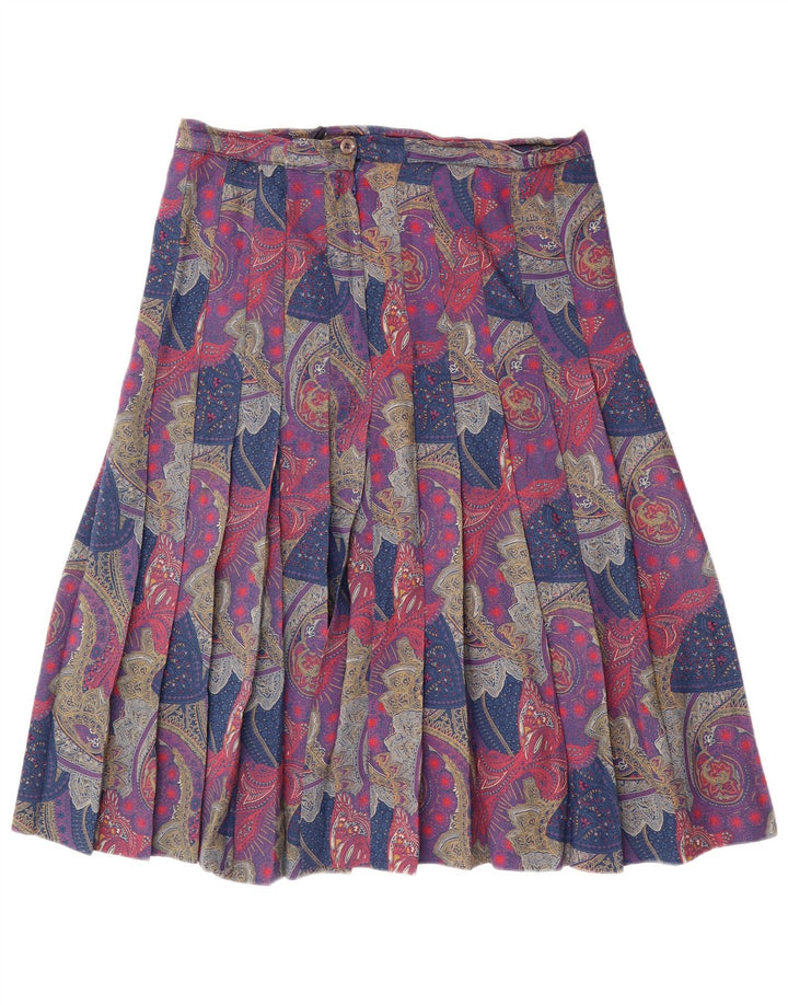 Vintage Damen Faltenrock W32 Großes mehrfarbiges Paisley