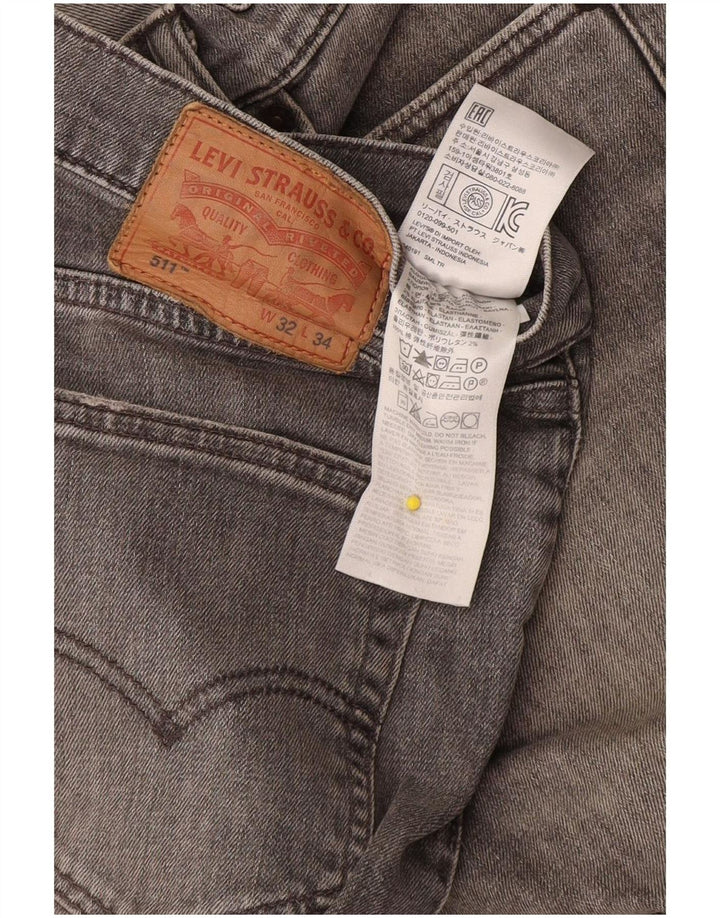 Levi's Herren 511 Slim Jeans W32 L34 Graue Baumwolle