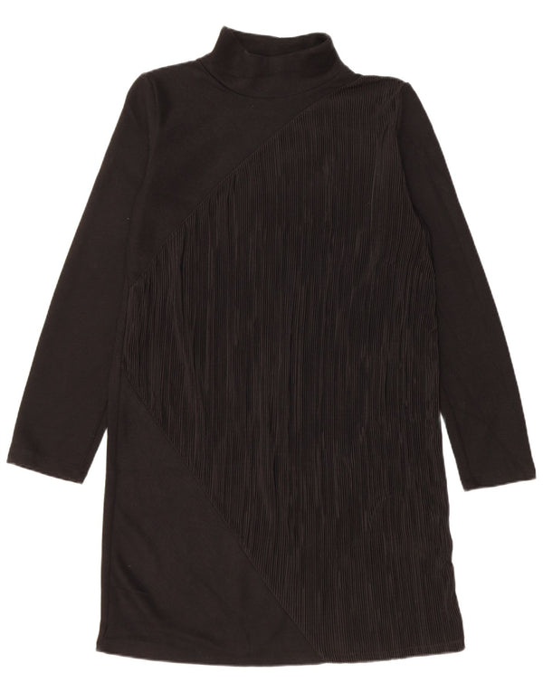 Zara Damen Langarm-Pulloverkleid UK 10 Small Schwarz