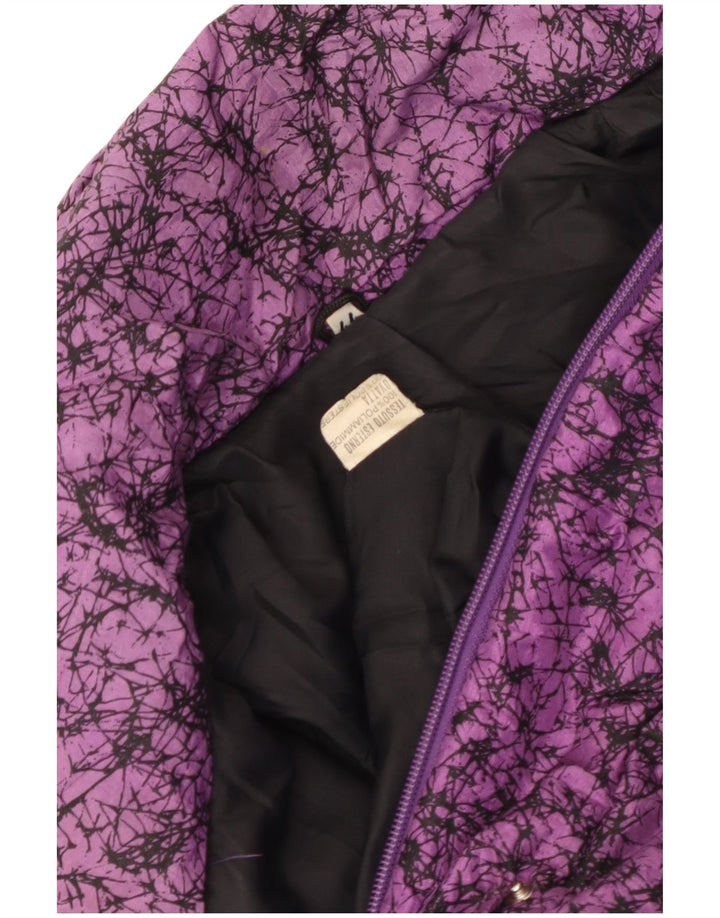 Vintage Damen Windjacke mit abstraktem Muster IT 44 Mittellila