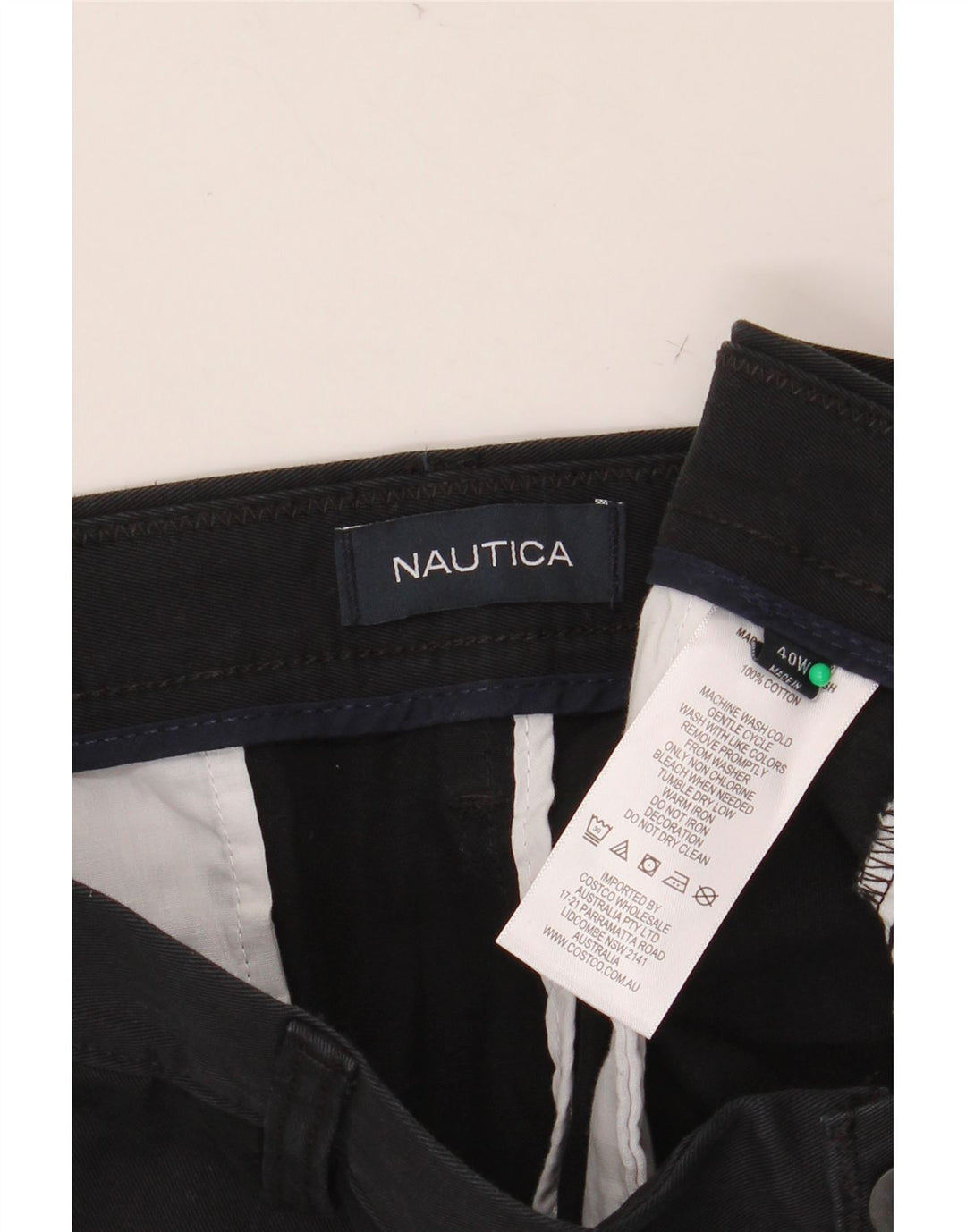 NAUTICA Herren Chinoshorts W40 XL Schwarz Baumwolle