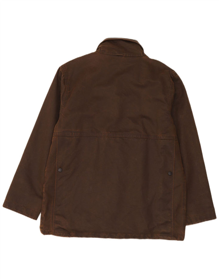 Verney Carron Herrenjacke aus gewachster Baumwolle, UK 40, großes braunes Polyester