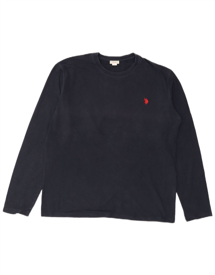 U.S. Polo Assn. Herren-Top, langärmelig, XL, Marineblau, Baumwolle