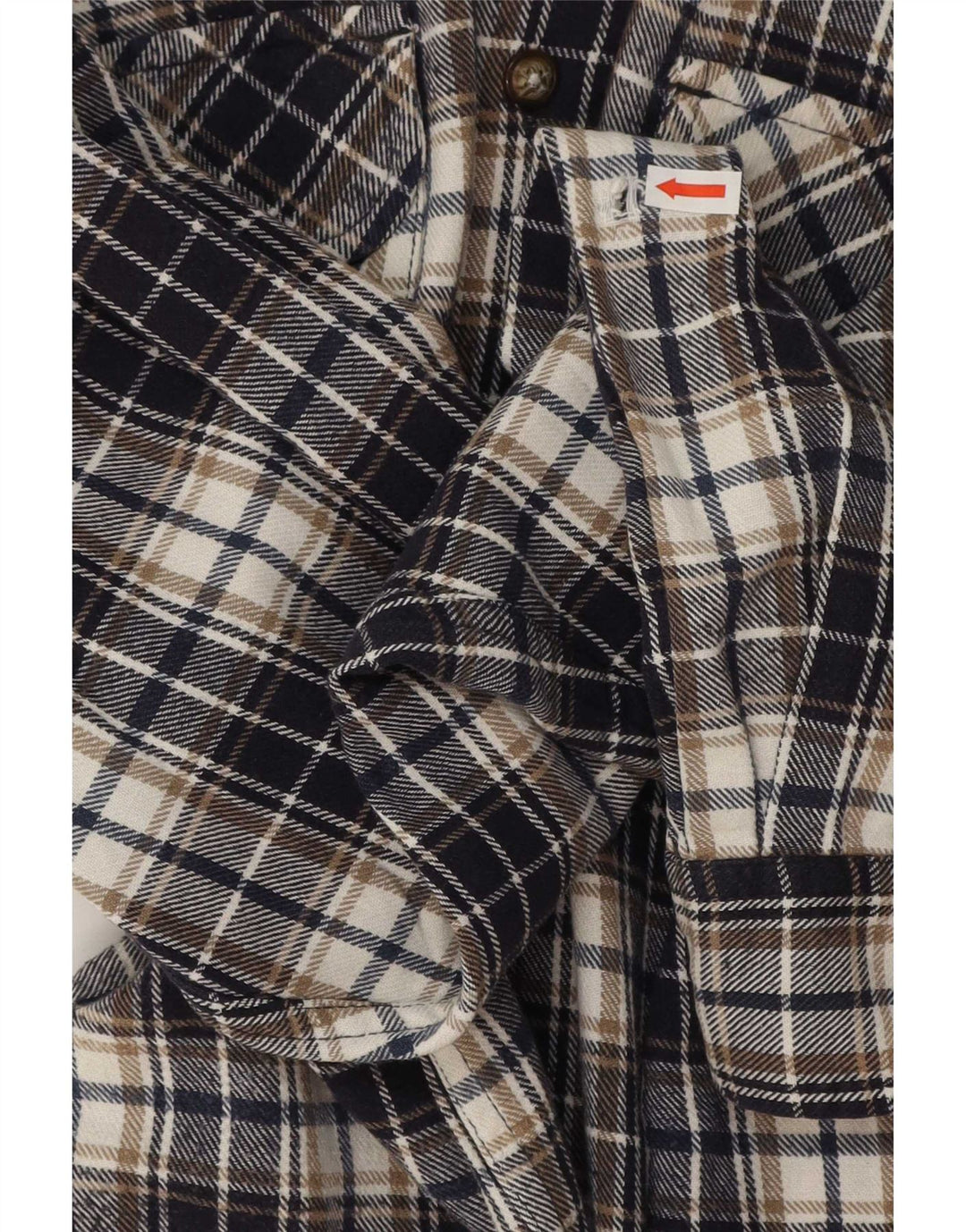 Vintage Herren Flanellhemd XL Marineblau kariert Baumwolle