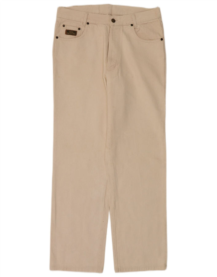 Wampum Herren Straight Jeans IT 48 Medium W30 L32 Off White Baumwolle