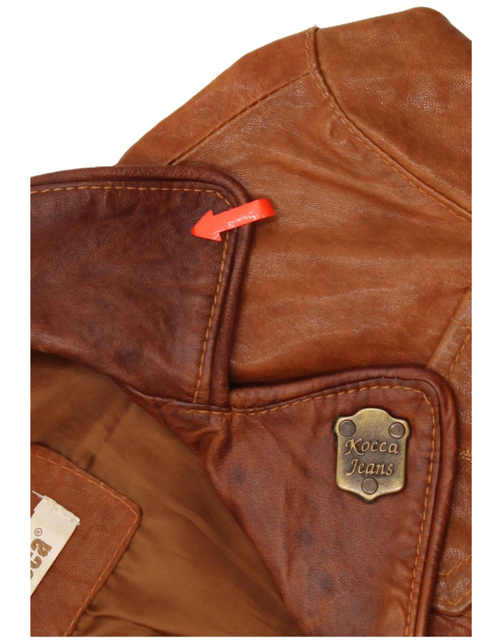 KOCCA Damen Lederjacke UK 10 Kleines braunes Leder