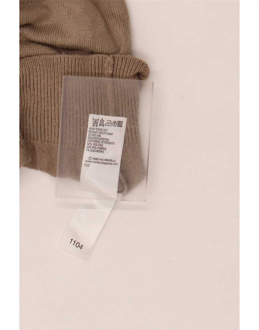 Marks & Spencer Herren-Pullover mit V-Ausschnitt, groß, braune Viskose