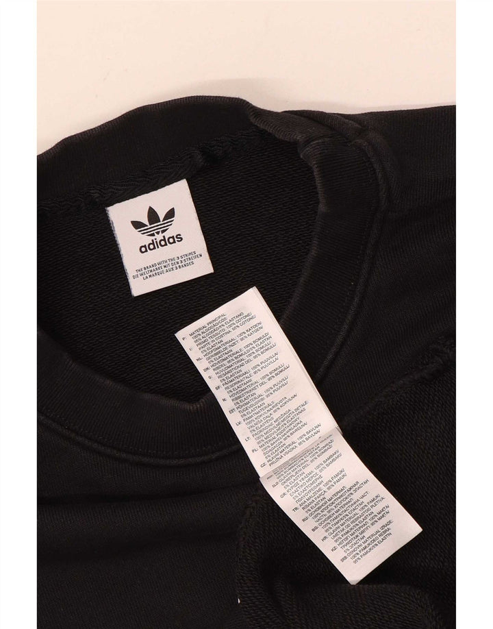 Adidas Herren Grafik-Sweatshirt-Pullover, groß, schwarze Baumwolle