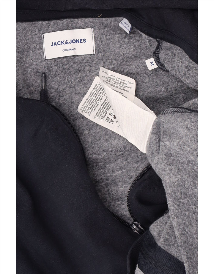 Jack & Jones Herren-Kapuzenpullover mit grafischem Reißverschluss, mittelmarineblaue Baumwolle