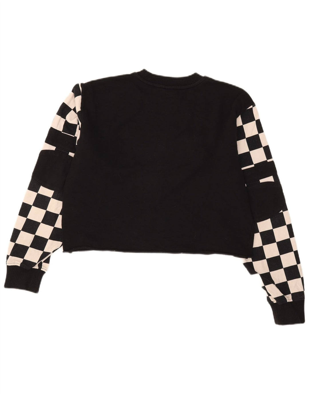 Vans Damen Crop Graphic Sweatshirt Pullover UK 14 Medium Schwarz Geometrisch