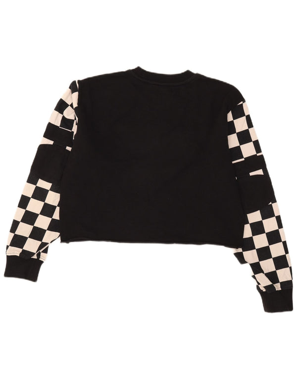 Vans Damen Crop Graphic Sweatshirt Pullover UK 14 Medium Schwarz Geometrisch