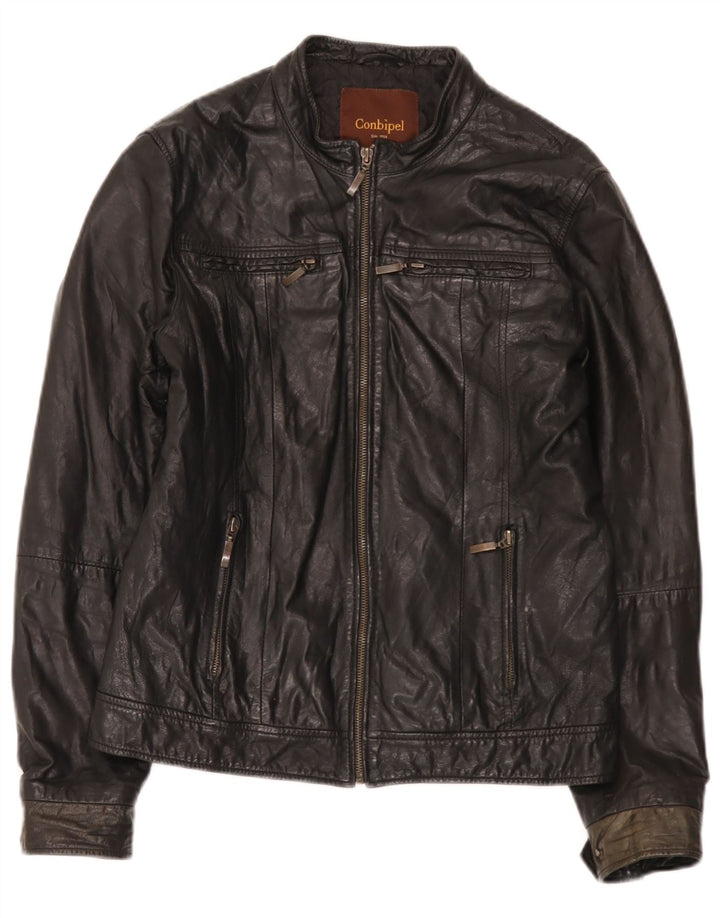 Conbipel Herren Lederjacke IT 48 Medium Schwarz