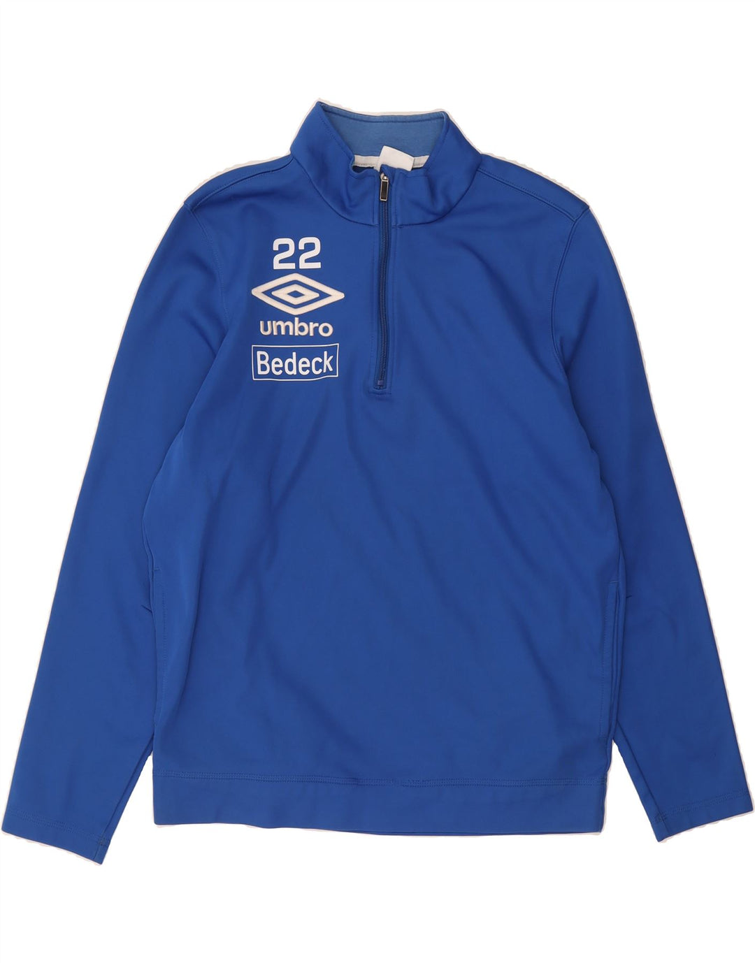 UMBRO Mens Graphic Zip Neck Sweatshirt Jumper XL Blue Polyester Vintage Umbro and Second-Hand Umbro from Messina Hembry 