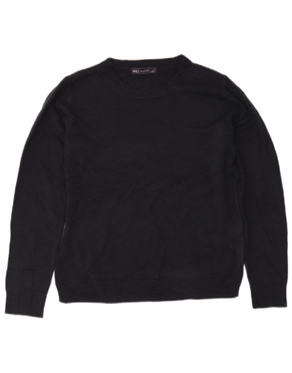 Marks & Spencer Damen-Pullover mit Rundhalsausschnitt, Gr. 12, mittleres Marineblau