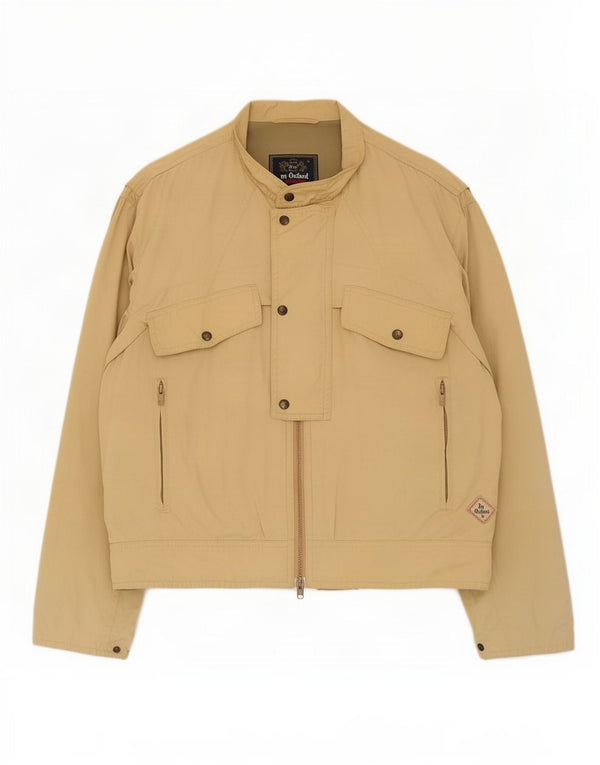 Ivy Oxford Herren Bomberjacke UK 40 Large Beige Baumwolle