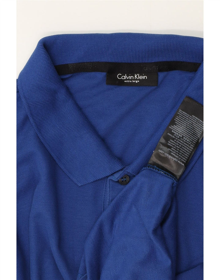 Calvin Klein Herren Poloshirt XL Blaue Baumwolle