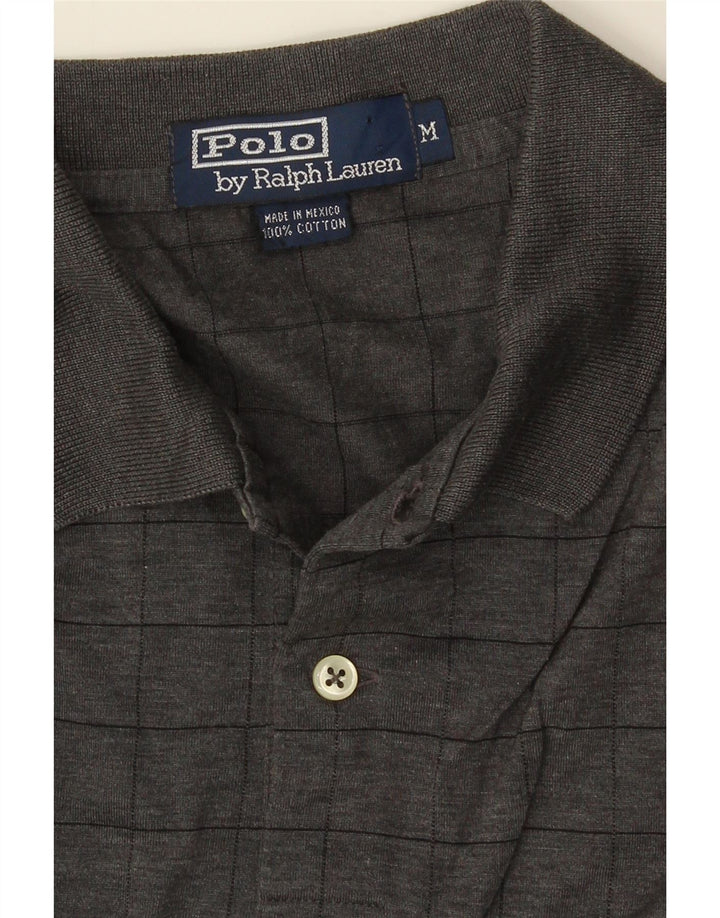POLO RALPH LAUREN Herren-Poloshirt aus mittelgrau karierter Baumwolle