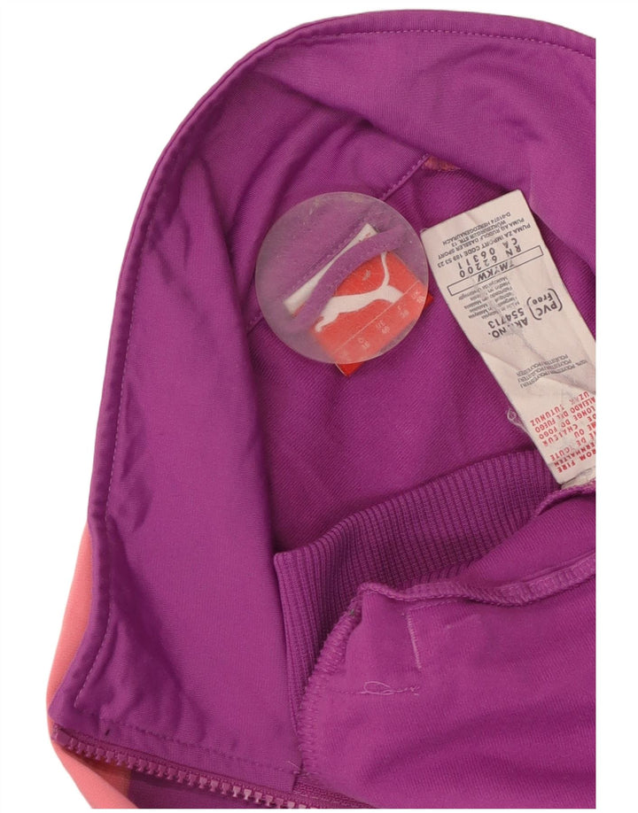 Puma Damen-Trainingsanzug-Top-Jacke, UK 10, Größe S, Lila, Farbblock-Polyester