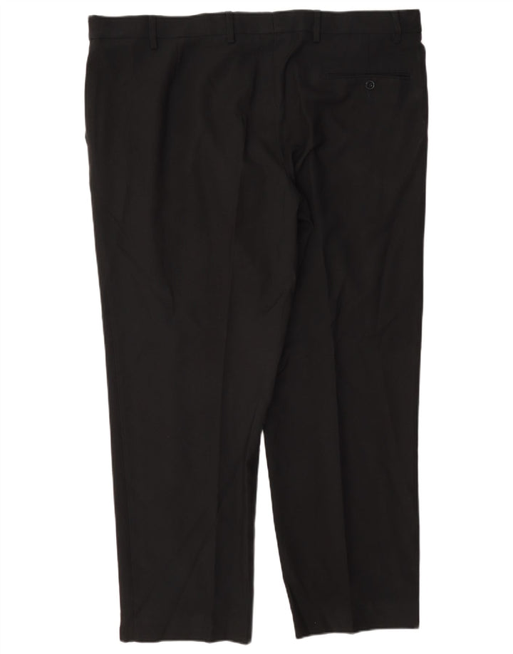 Marks & Spencer Herren-Anzughose mit normaler Passform, W42, L29, schwarzes Polyester