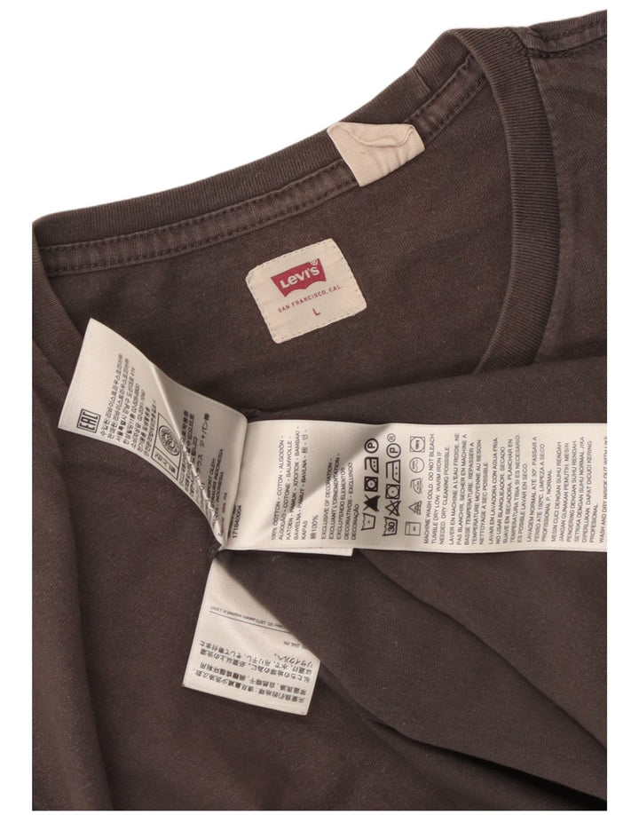 Levi's Herren T-Shirt Top Large Grau Baumwolle