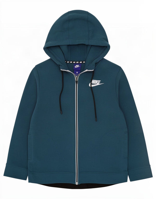 Nike Damen-Pullover mit übergroßem Reißverschluss und Kapuze, Gr. 10, Größe S, blau, Baumwolle