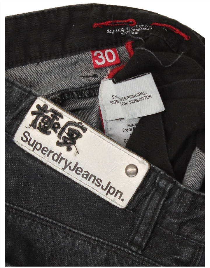 Superdry Herren Straight Jeans W30 L28 Graue Baumwolle