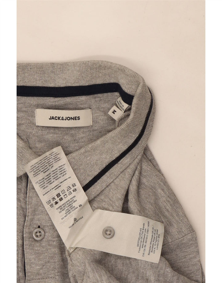 Jack & Jones Herren-Poloshirt aus mittelgrau gefleckter Baumwolle