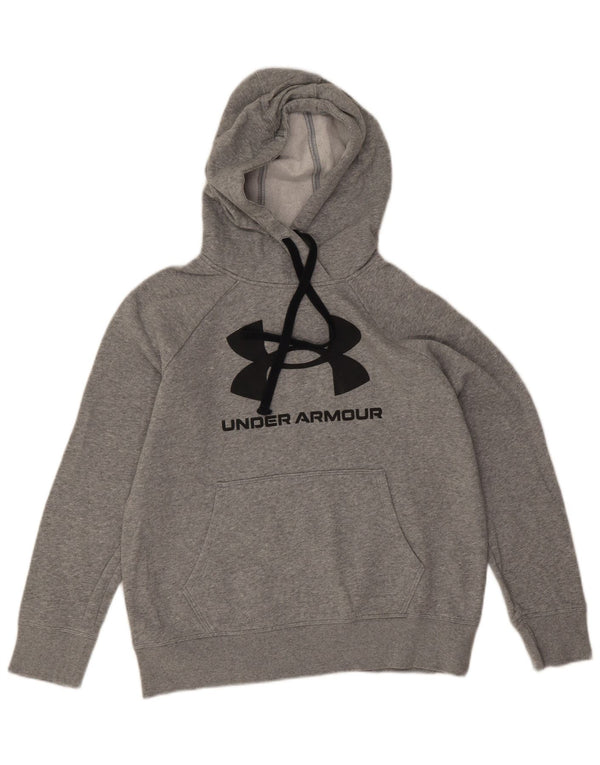 Under Armour Womens Graphic Oversized Hoodie Pullover UK 6 XS Grau meliert