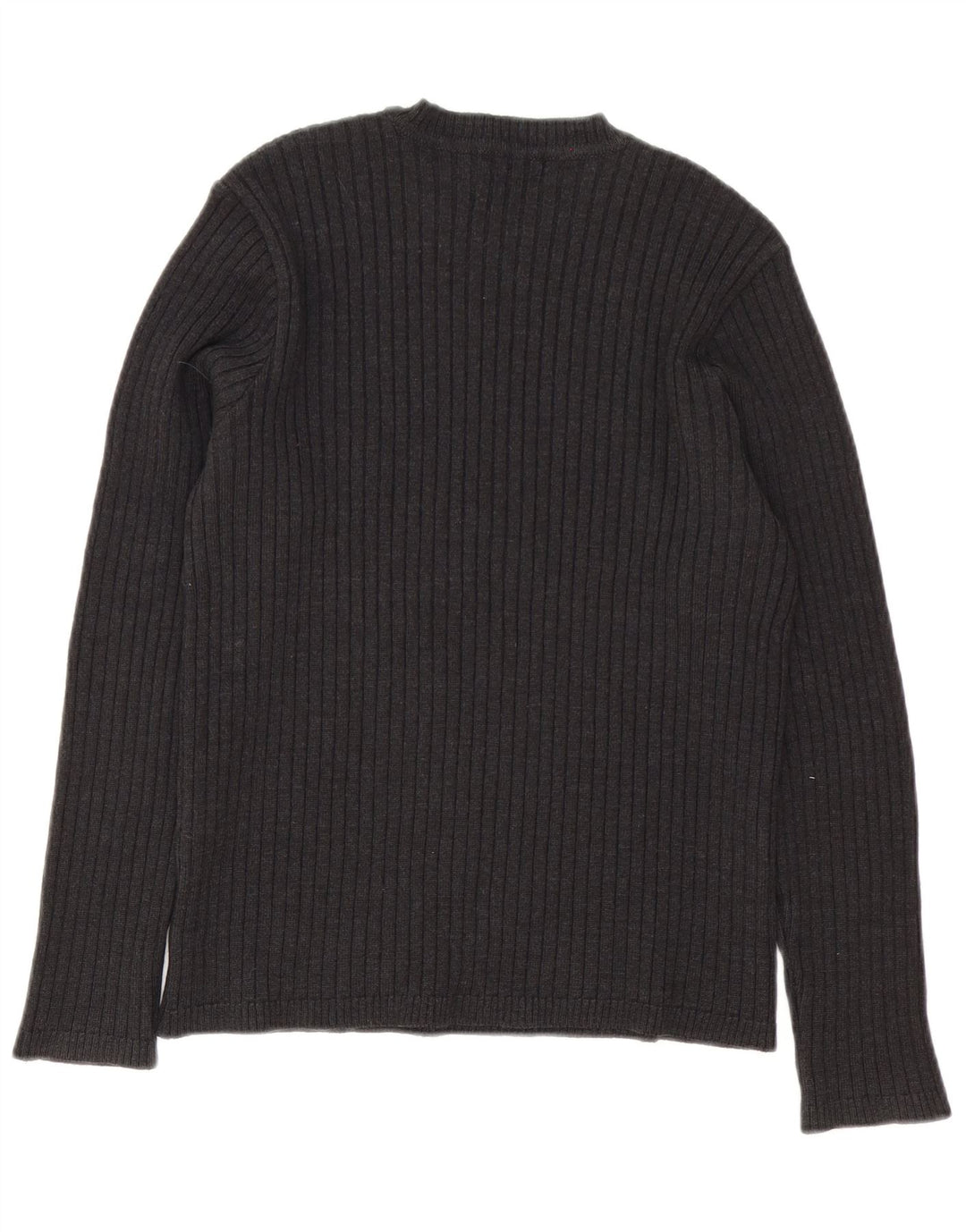Zara Herren-Pullover mit Rundhalsausschnitt, mittelgraue Wolle