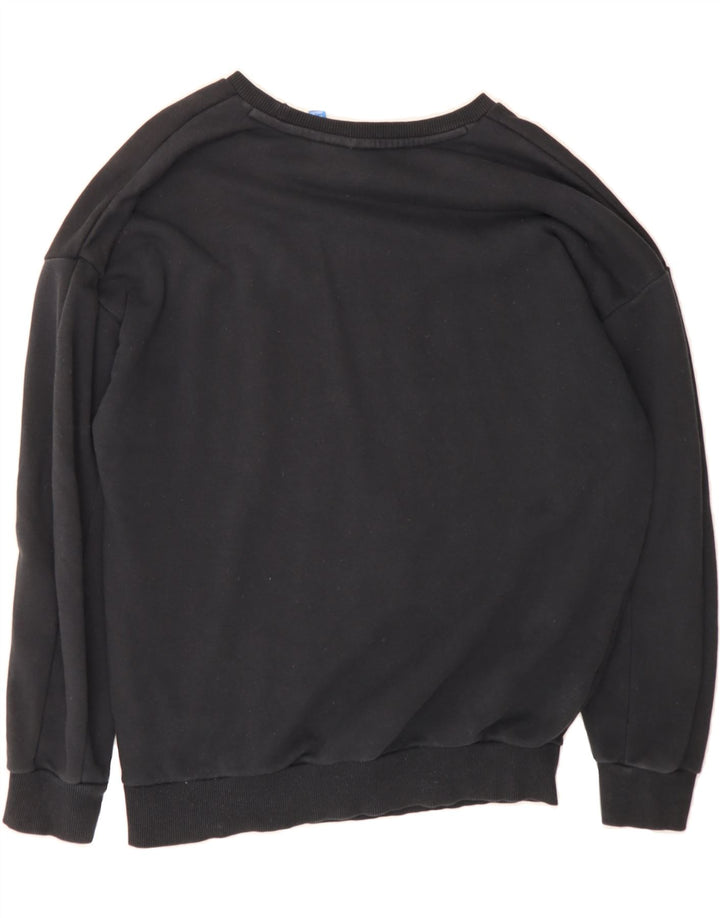 ADIDAS Womens Oversized Graphic Sweatshirt Jumper UK 10 Small  Black Vintage Adidas and Second-Hand Adidas from Messina Hembry 
