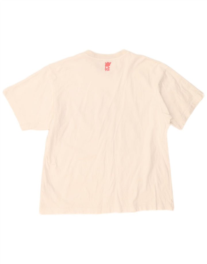 Adidas Herren Grafik-T-Shirt-Oberteil aus mittelweißer Baumwolle