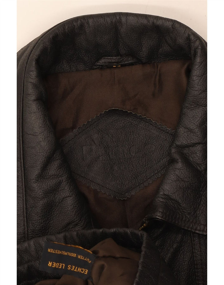 Vintage Herren Lederweste IT 54 2XL Braunes Leder