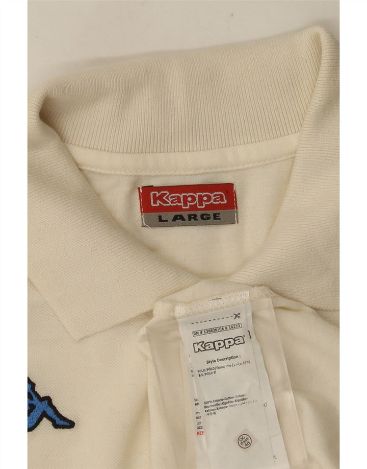 Kappa Herren-Poloshirt, groß, weiße Baumwolle