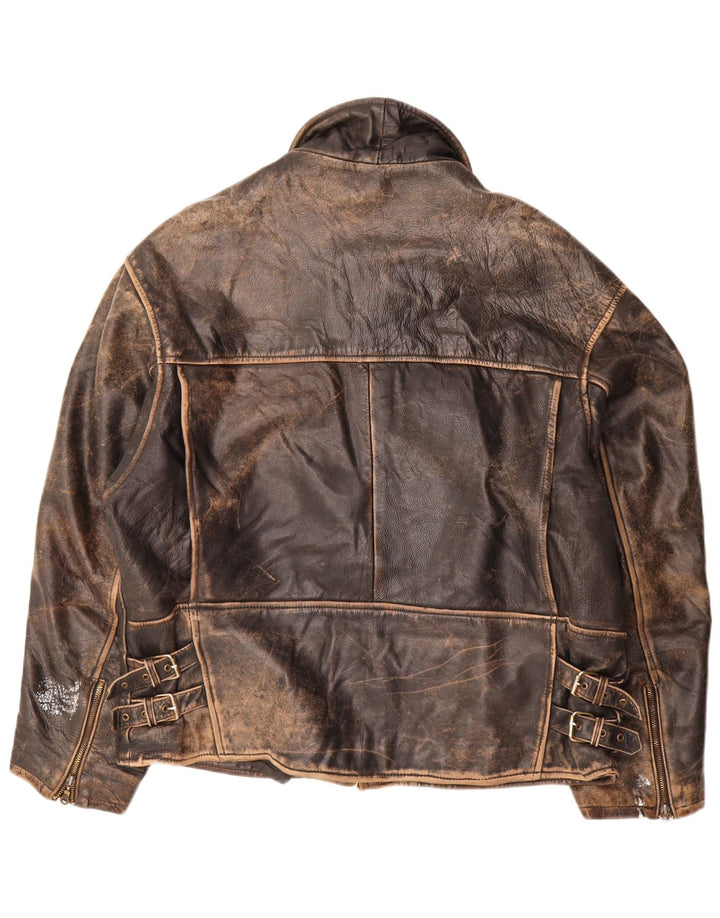 Vintage Herren Lederjacke UK 44 2XL Braun