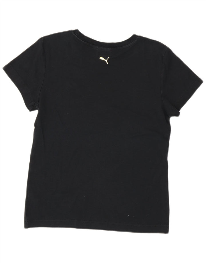 Puma Damen T-Shirt Top UK 14 Medium Schwarz Baumwolle
