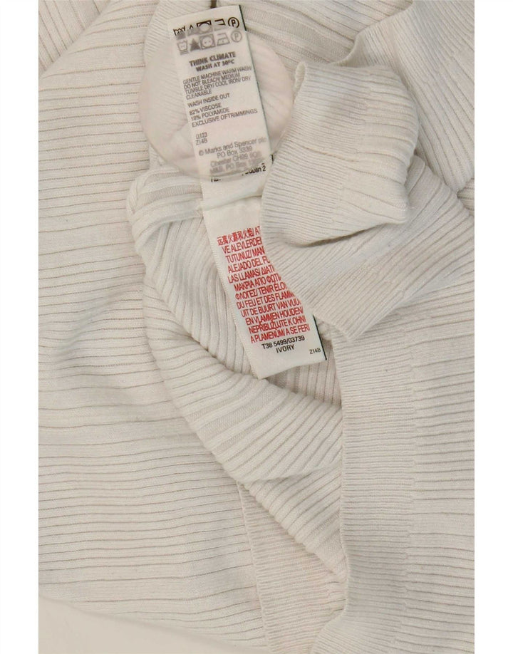 Marks & Spencer Rollkragenpullover für Damen, UK 12, mittelweiße Viskose