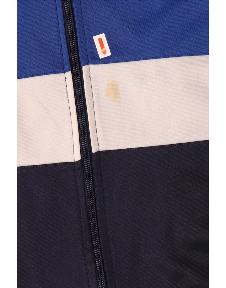 LOTTO Mens Tracksuit Top Jacket Large Navy Blue Colourblock Polyester