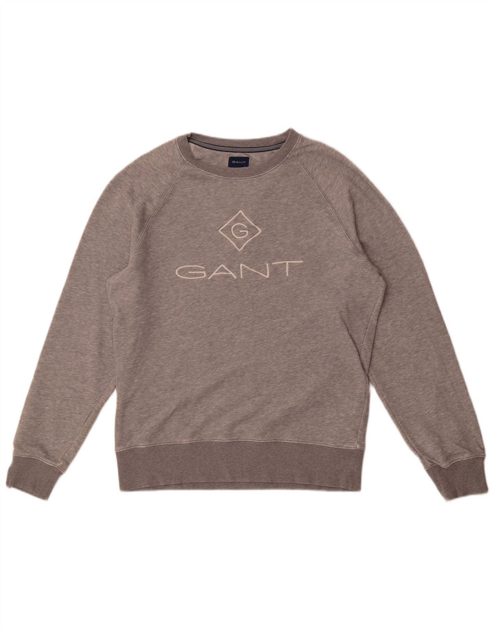 Gant Herren-Sweatshirt mit Grafik, groß, grau gesprenkelte Baumwolle