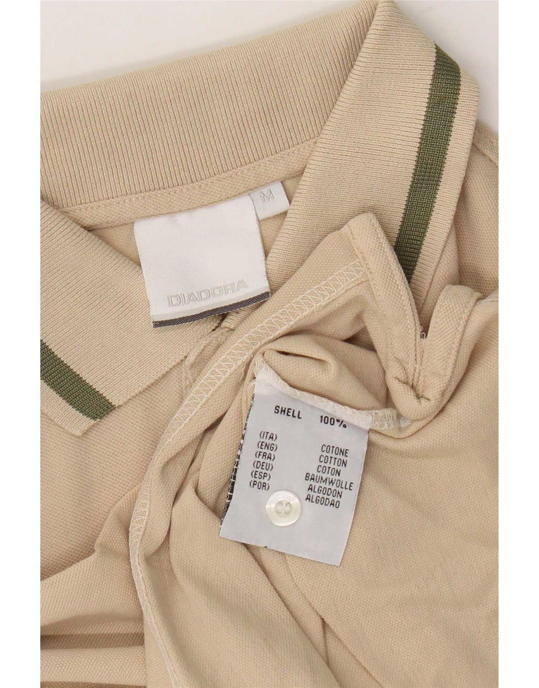 Diadora Herren Kurzarm-Poloshirt in normaler Passform, mittelbeige Baumwolle