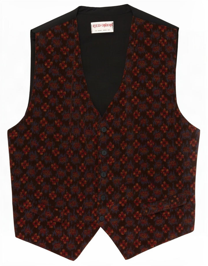 Vintage Herrenweste mittelbraun geometrisch