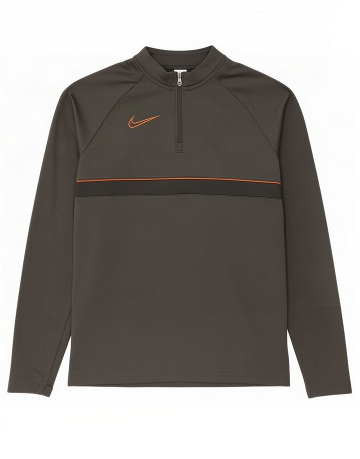 Nike Dri Fit Pullover-Trainingsanzugoberteil für Jungen, 13–14 Jahre, XL, Grau, Farbblock