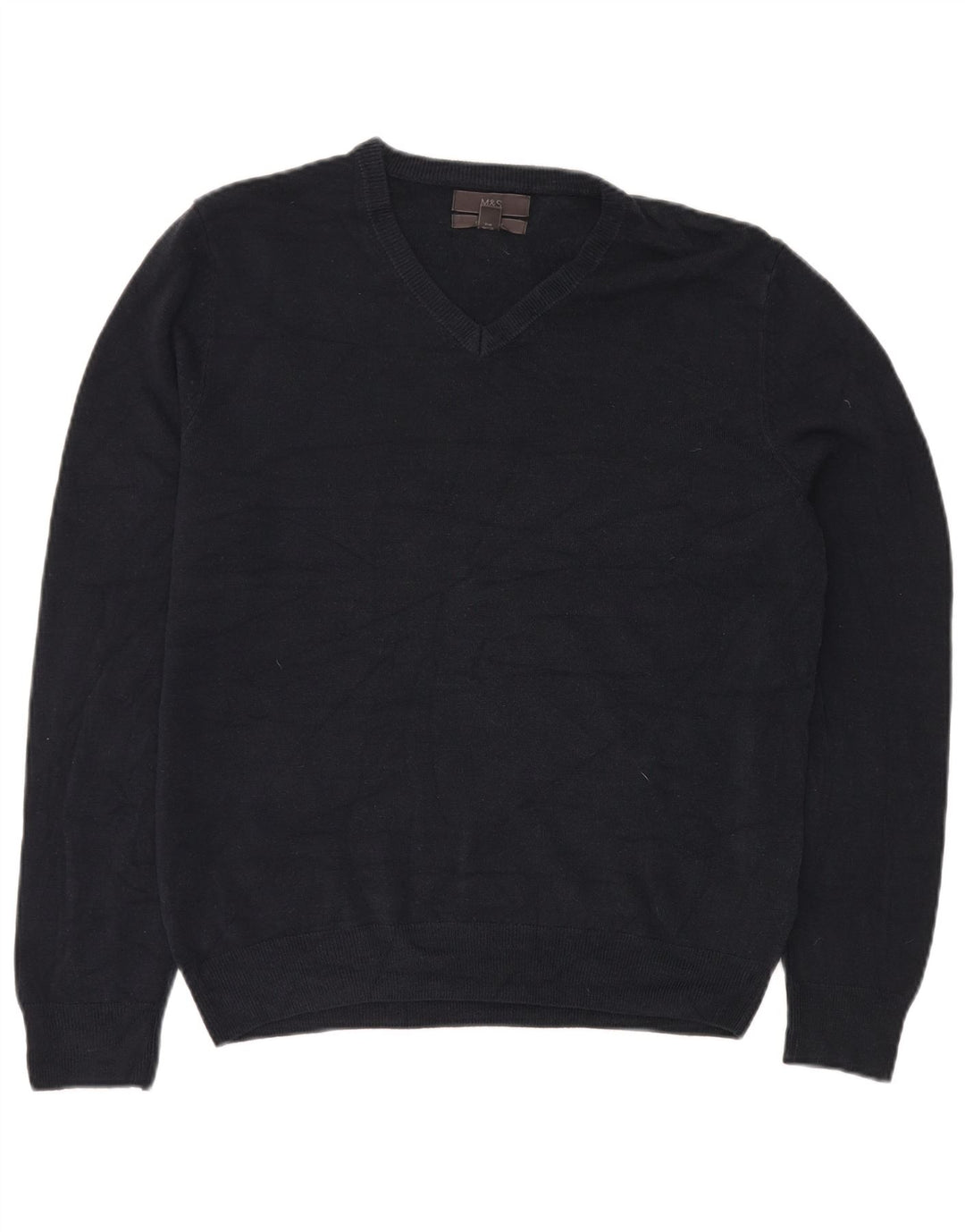 MARKS & SPENCER Herren-Pullover mit V-Ausschnitt, groß, Marineblau, Acryl