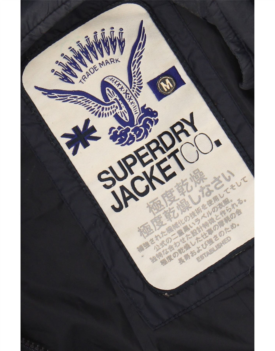 Superdry Damen Steppjacke UK 12 Medium Marineblau