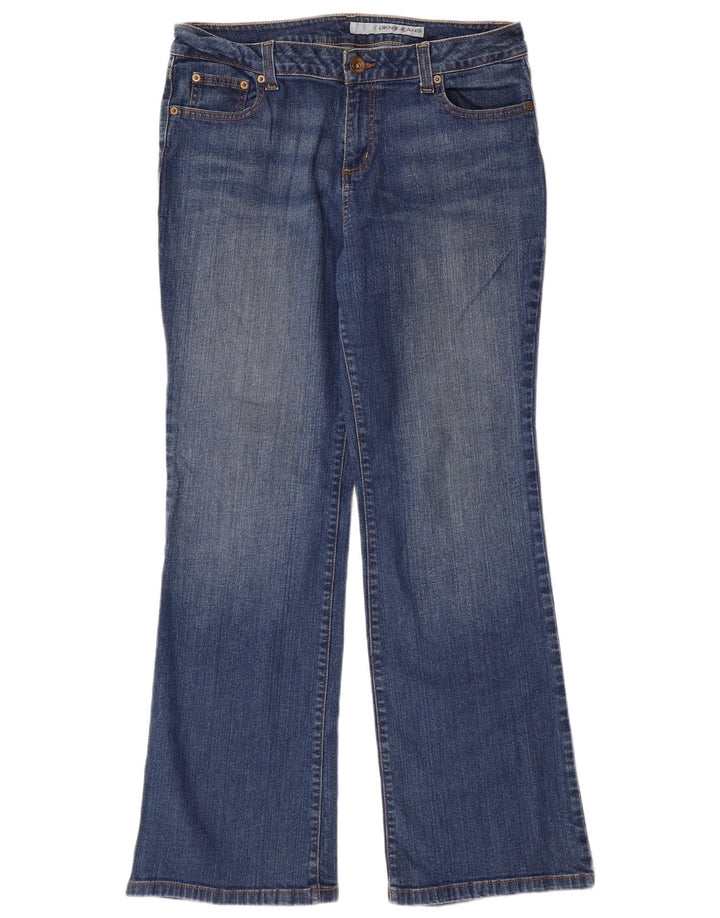 Dkny Damen Bootcut Jeans US 16 2XL W35 L32 Blaue Baumwolle