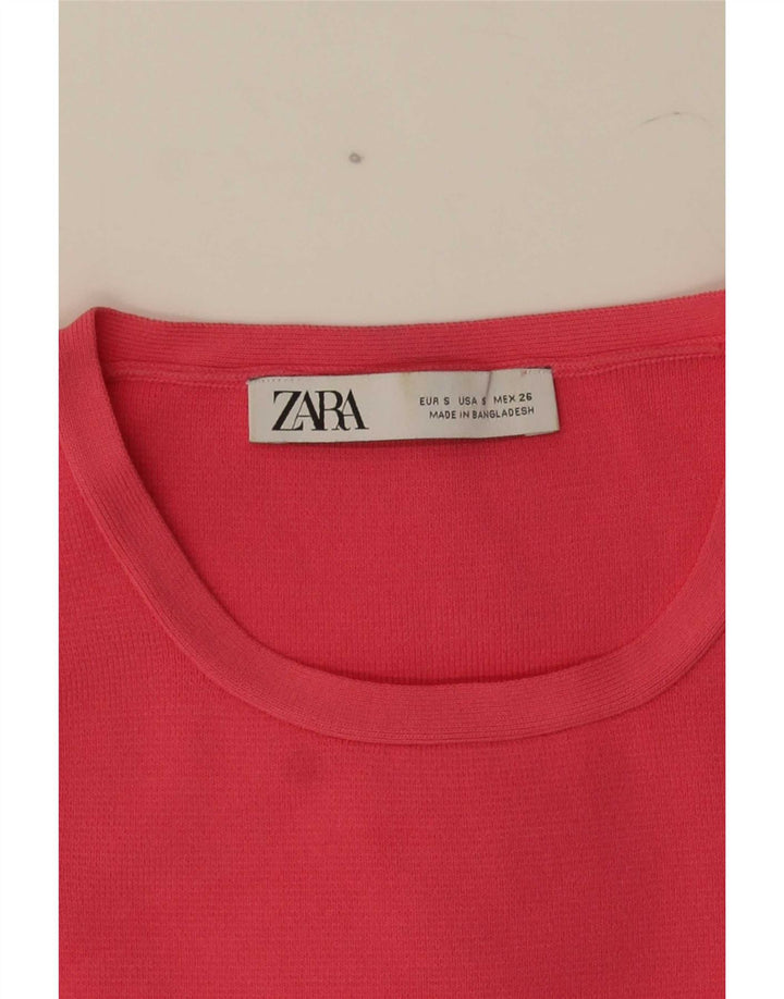 Zara Damen Crop Vest Top UK 8 Small Pink