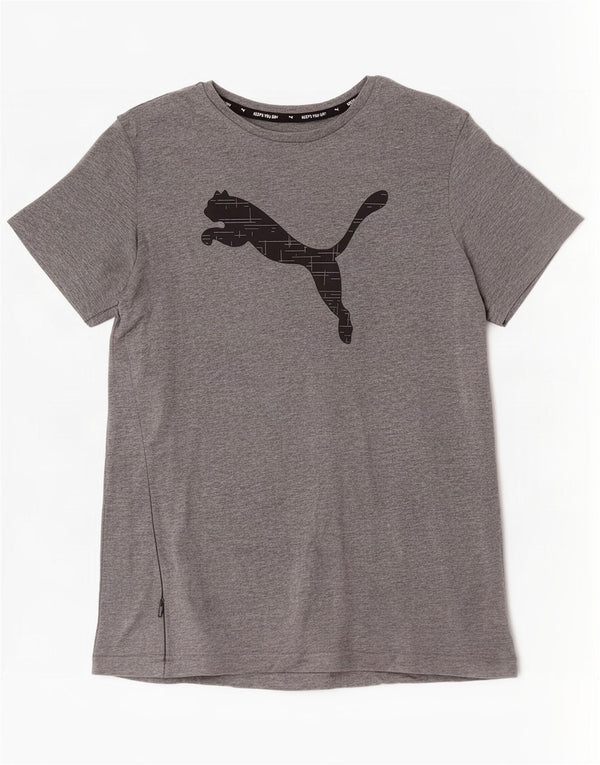 Puma Grafik-T-Shirt für Jungen, 15–16 Jahre, grau gefleckte Baumwolle