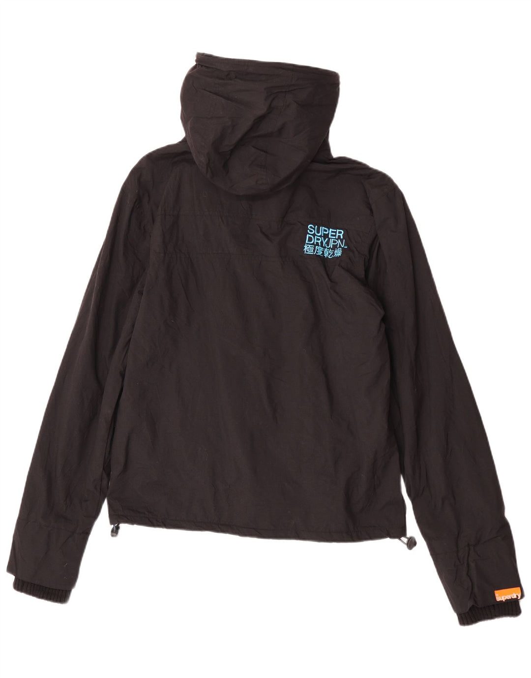 Superdry Damen-Windbreakerjacke mit Kapuze, UK 14, Mittelschwarzes Nylon