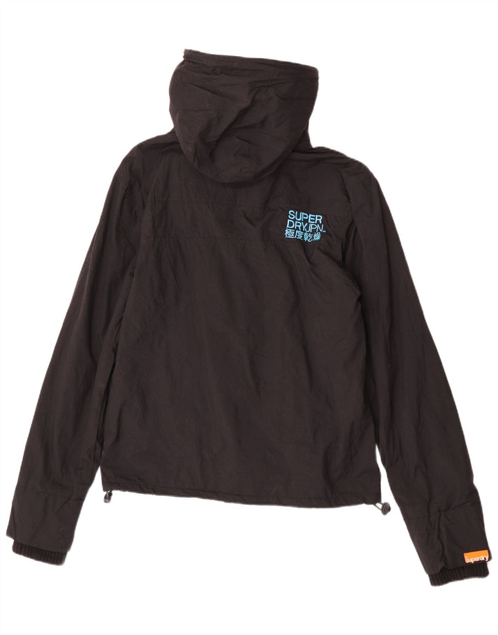Superdry Damen-Windbreakerjacke mit Kapuze, UK 14, Mittelschwarzes Nylon