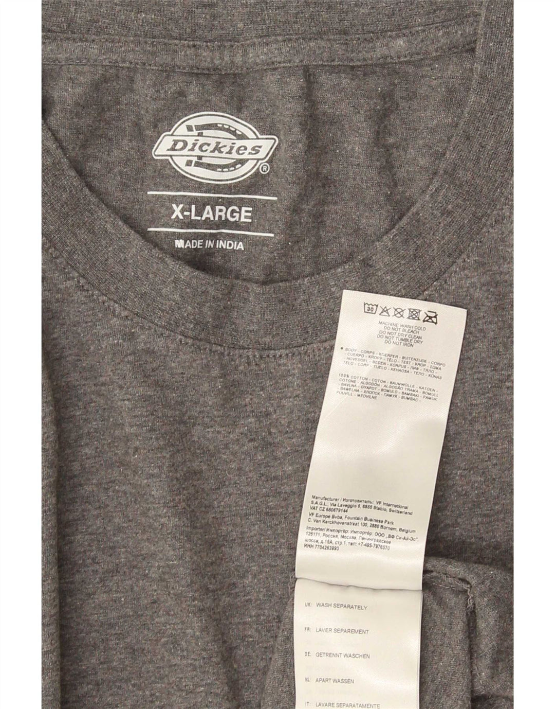 Dickies Herren T-Shirt Top XL Grau Baumwolle