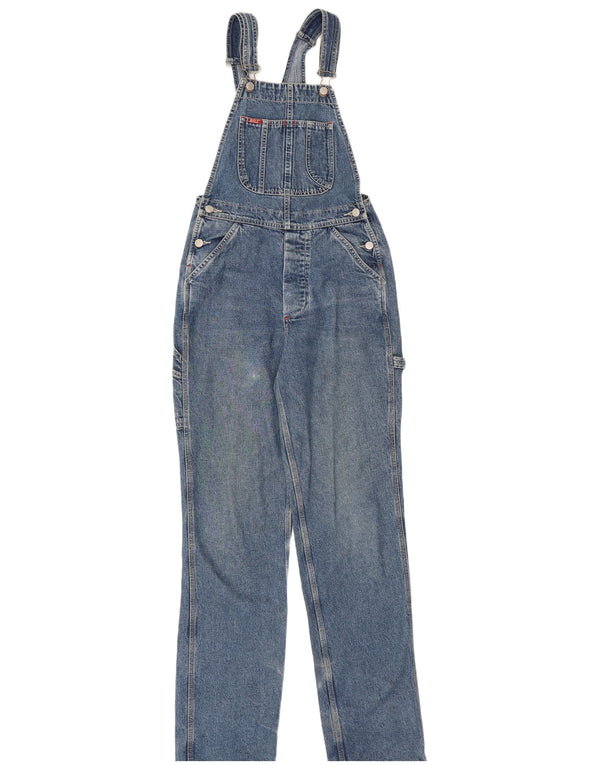 Rifle Damen-Latzhose, gerade Jeans, W26, L34, blaue Baumwolle